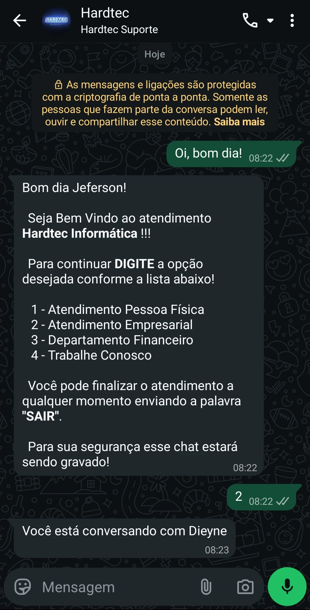 Direcionamento de atendimento